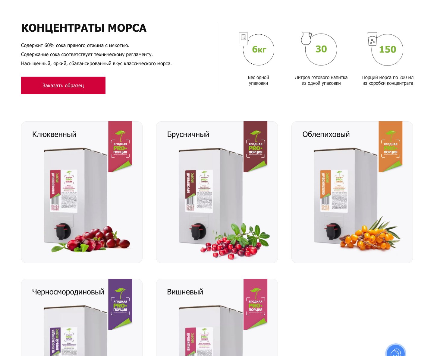 profberry.ru – content blocks, desktop version
